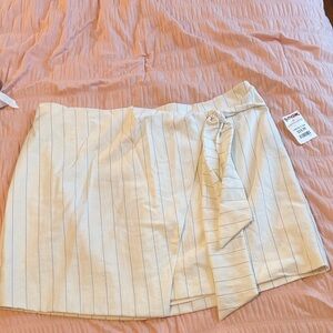 T.J.Maxx Cream and Blue Striped Skirt